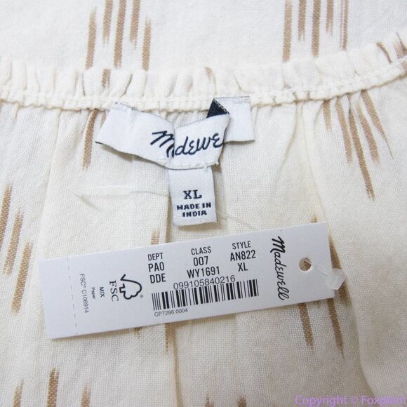 NEW Madewell Smocked Ruffle-Strap‎ Tank Top in Ikat, XL - Picture 9 of 16